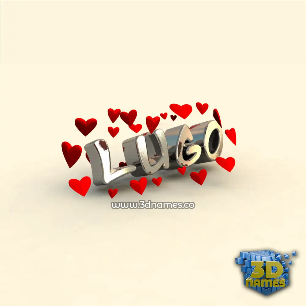 lugo in In Love style - 3D name wallpaper