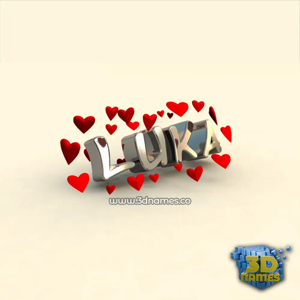luka in In Love style - 3D name wallpaper