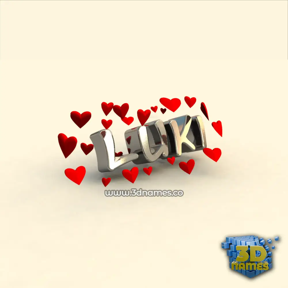 luki in In Love style - 3D name wallpaper