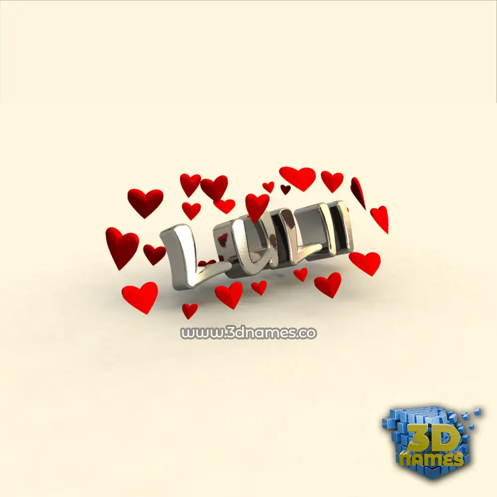 lulii in In Love style - 3D name wallpaper