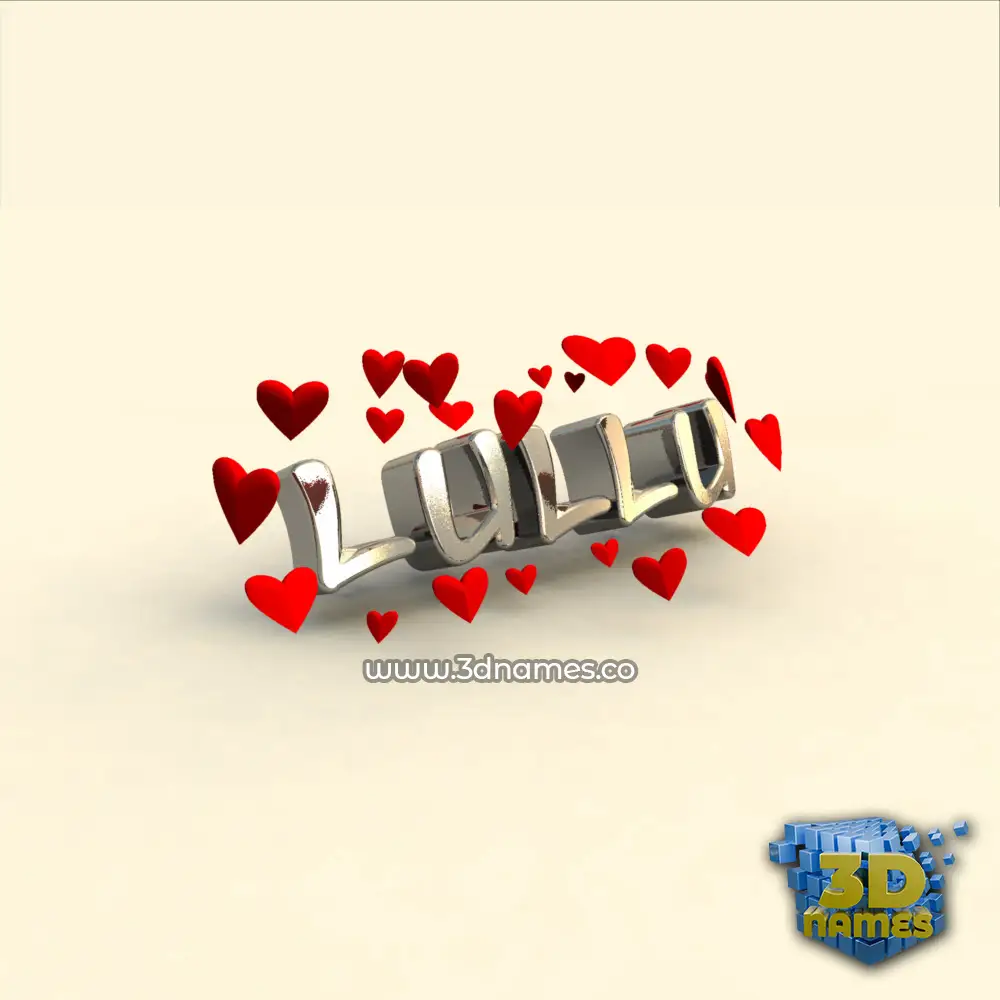lullu in In Love style - 3D name wallpaper