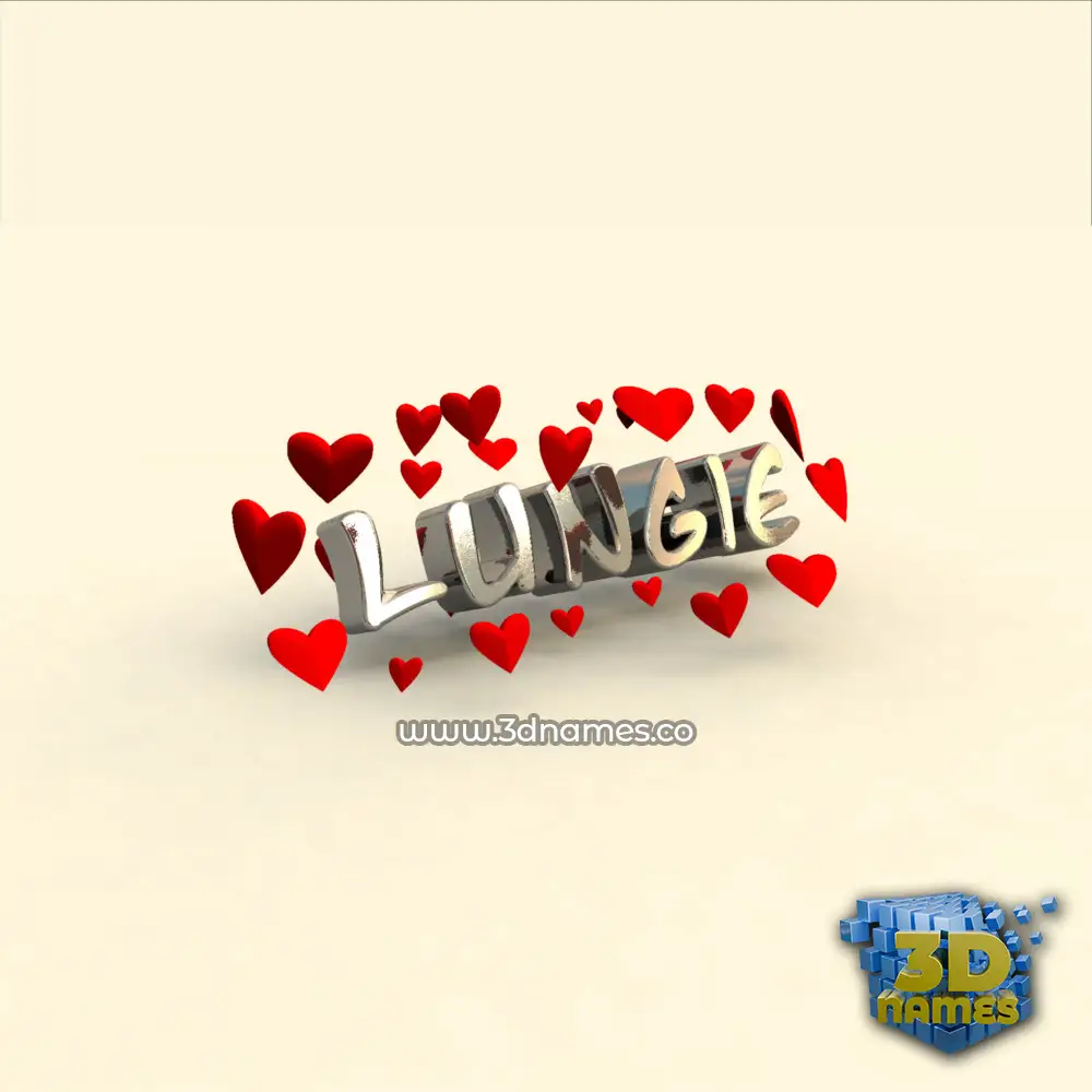 lungie in In Love style - 3D name wallpaper
