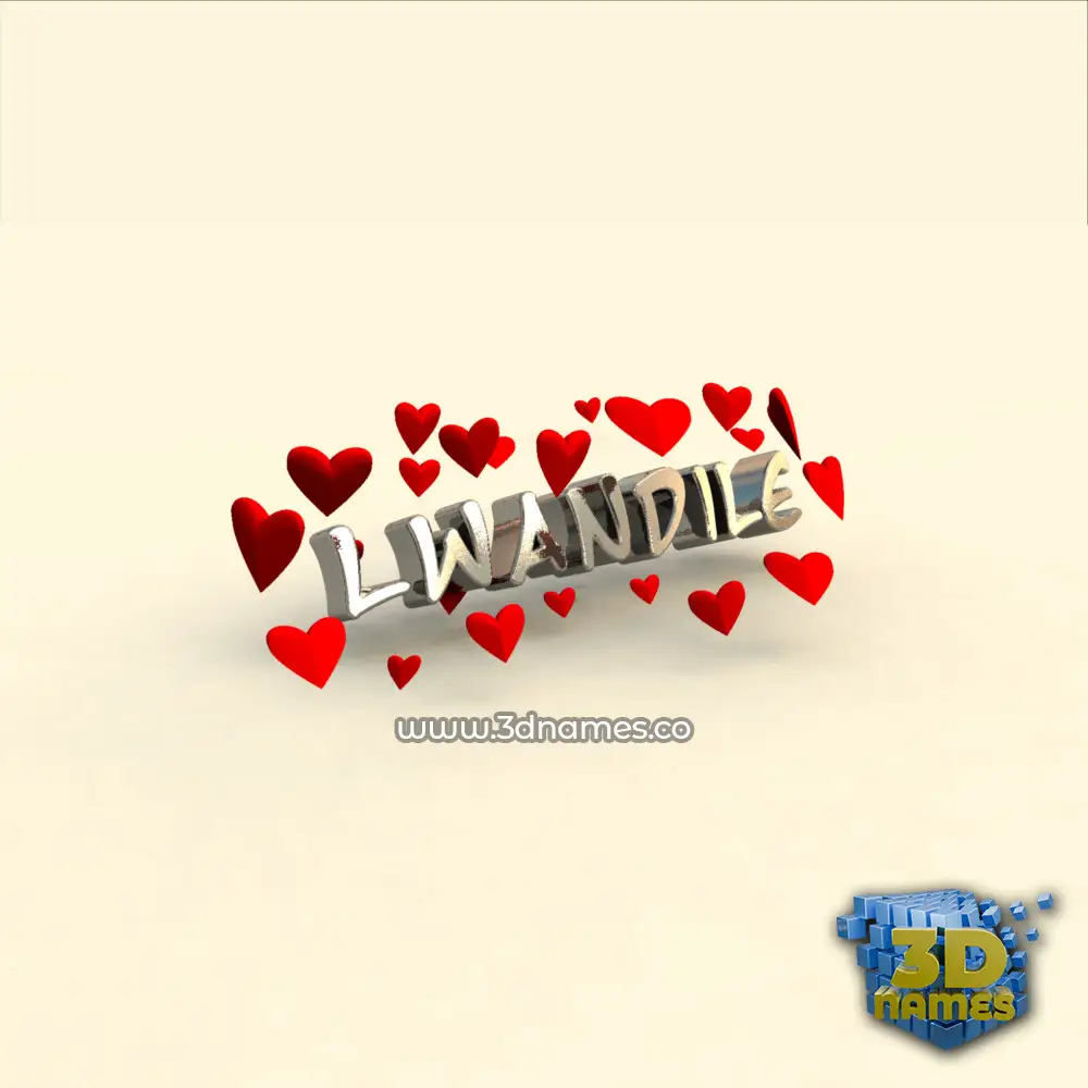 lwandile in In Love style - 3D name wallpaper