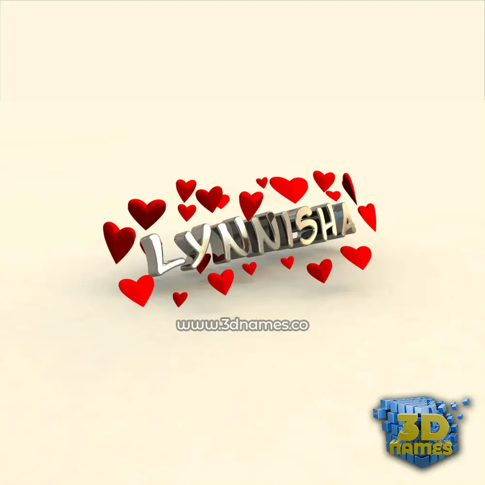 lynnisha in In Love style - 3D name wallpaper