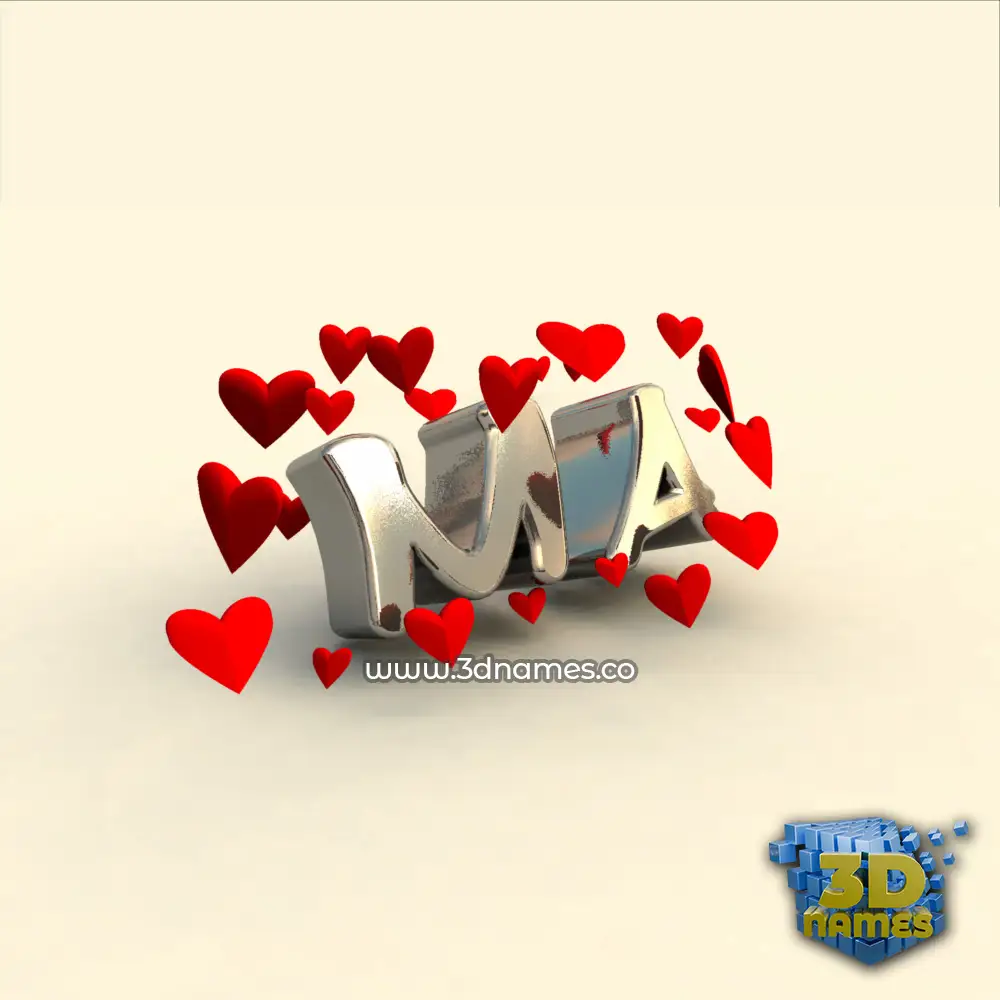 ma in In Love style - 3D name wallpaper