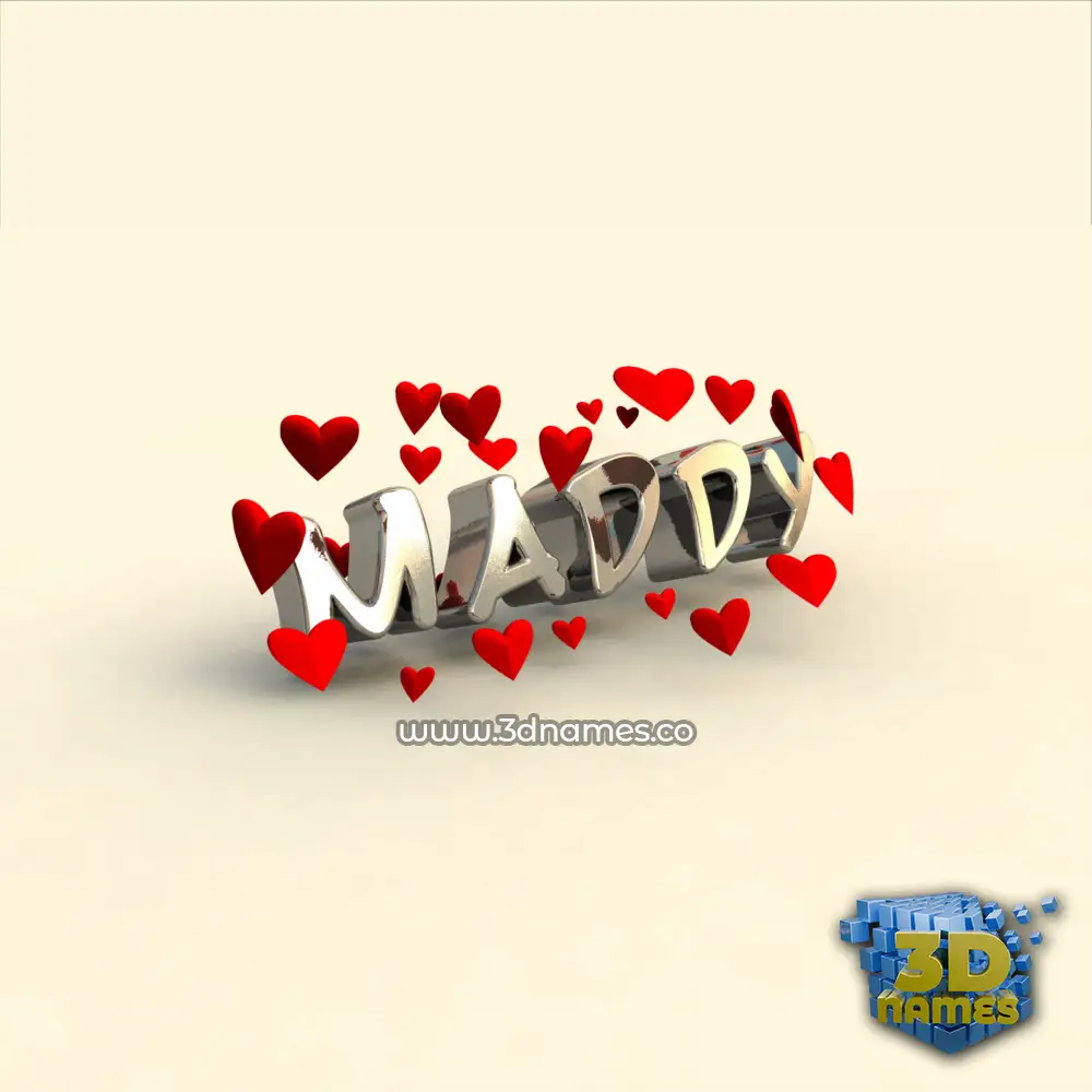 maddy in In Love style - 3D name wallpaper