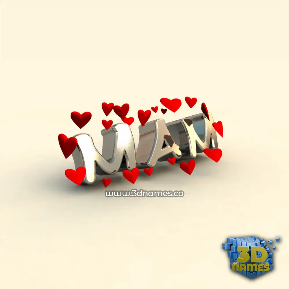 mam in In Love style - 3D name wallpaper