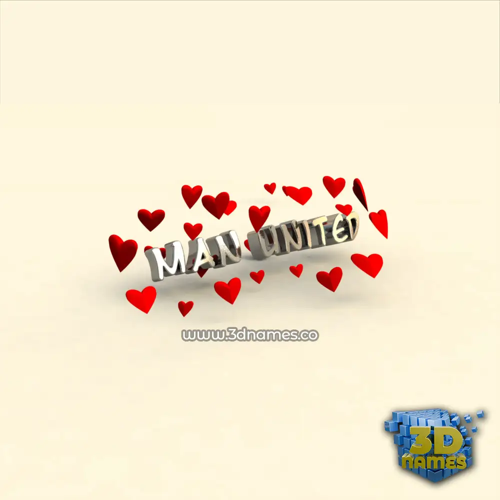 man united in In Love style - 3D name wallpaper