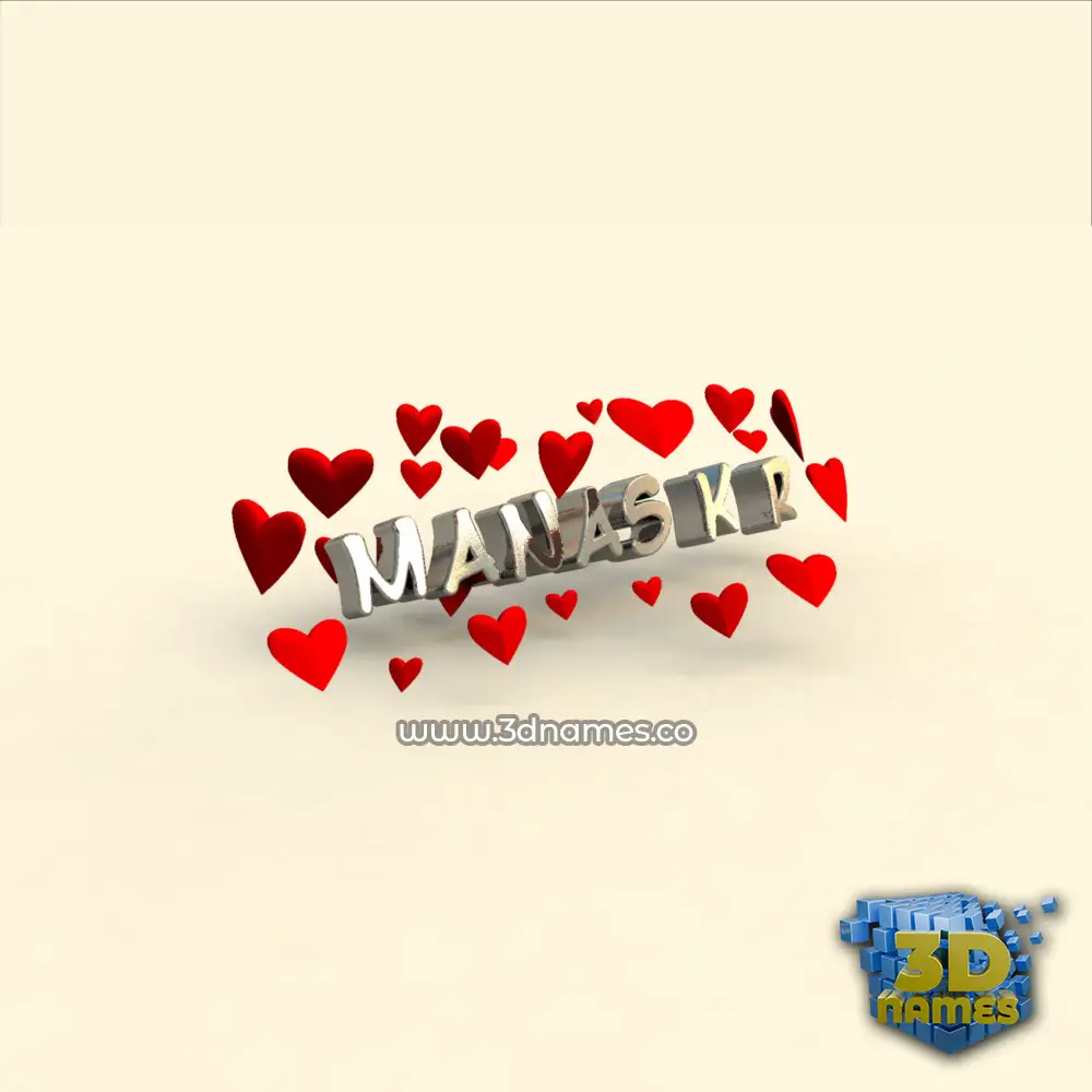 manas k r in In Love style - 3D name wallpaper