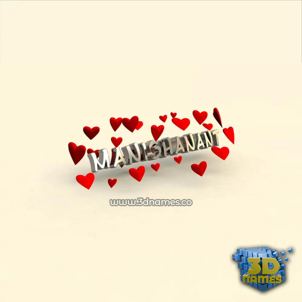 manishanant in In Love style - 3D name wallpaper