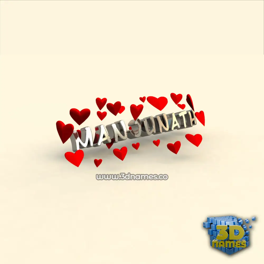 manjunath in In Love style - 3D name wallpaper