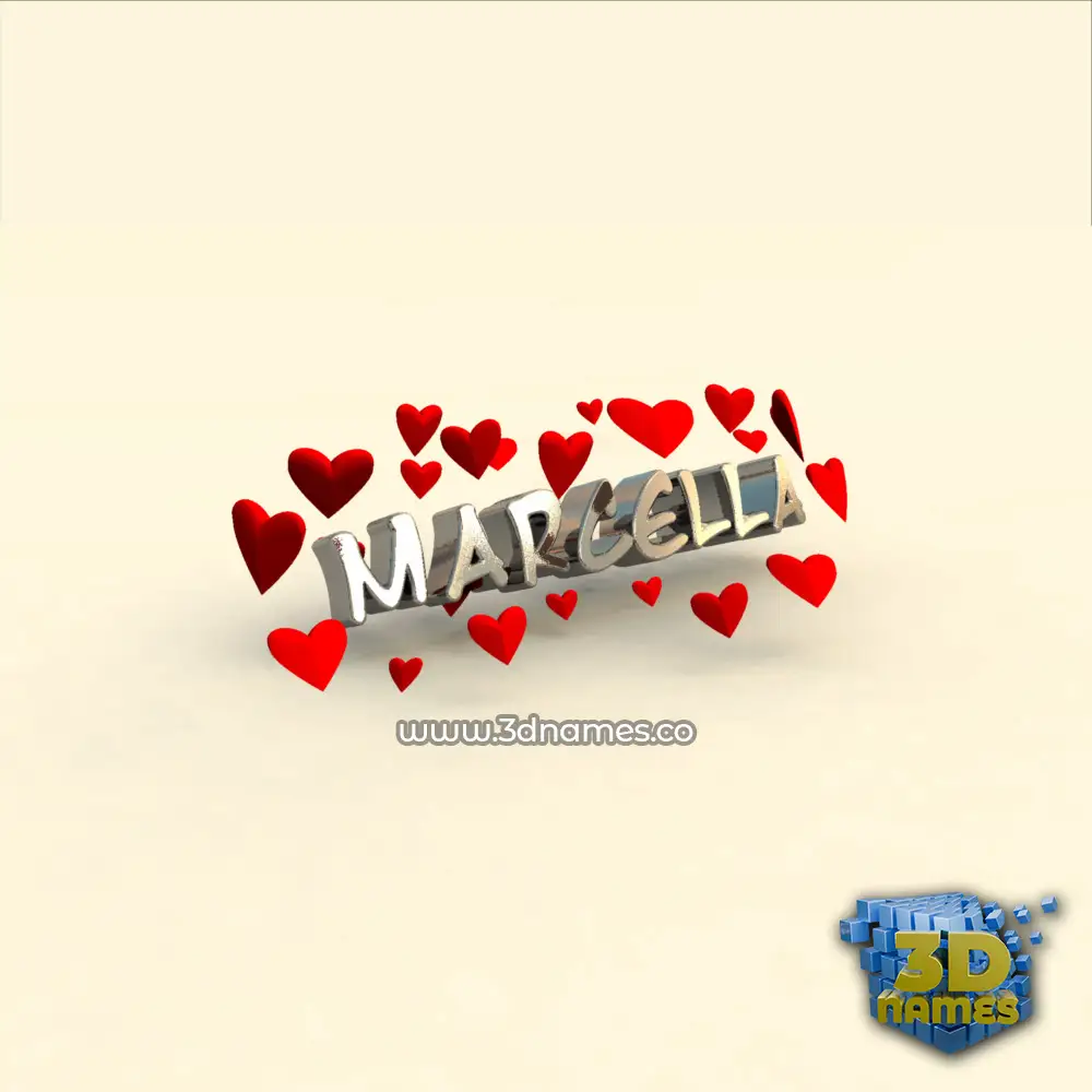 marcella in In Love style - 3D name wallpaper