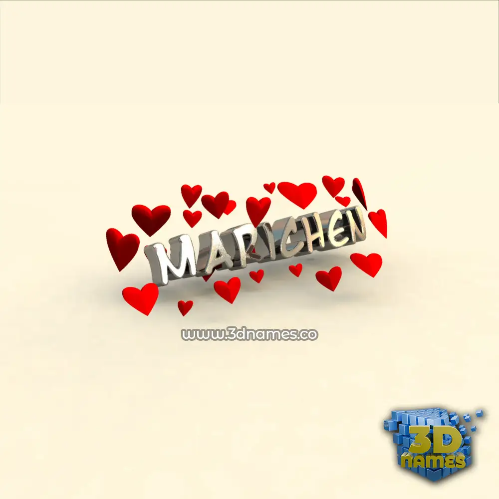 marichen in In Love style - 3D name wallpaper