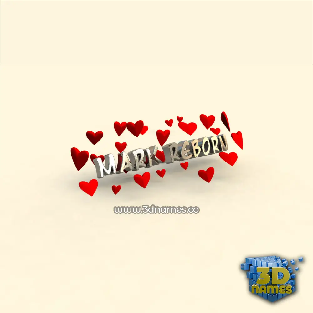 mark reborn in In Love style - 3D name wallpaper