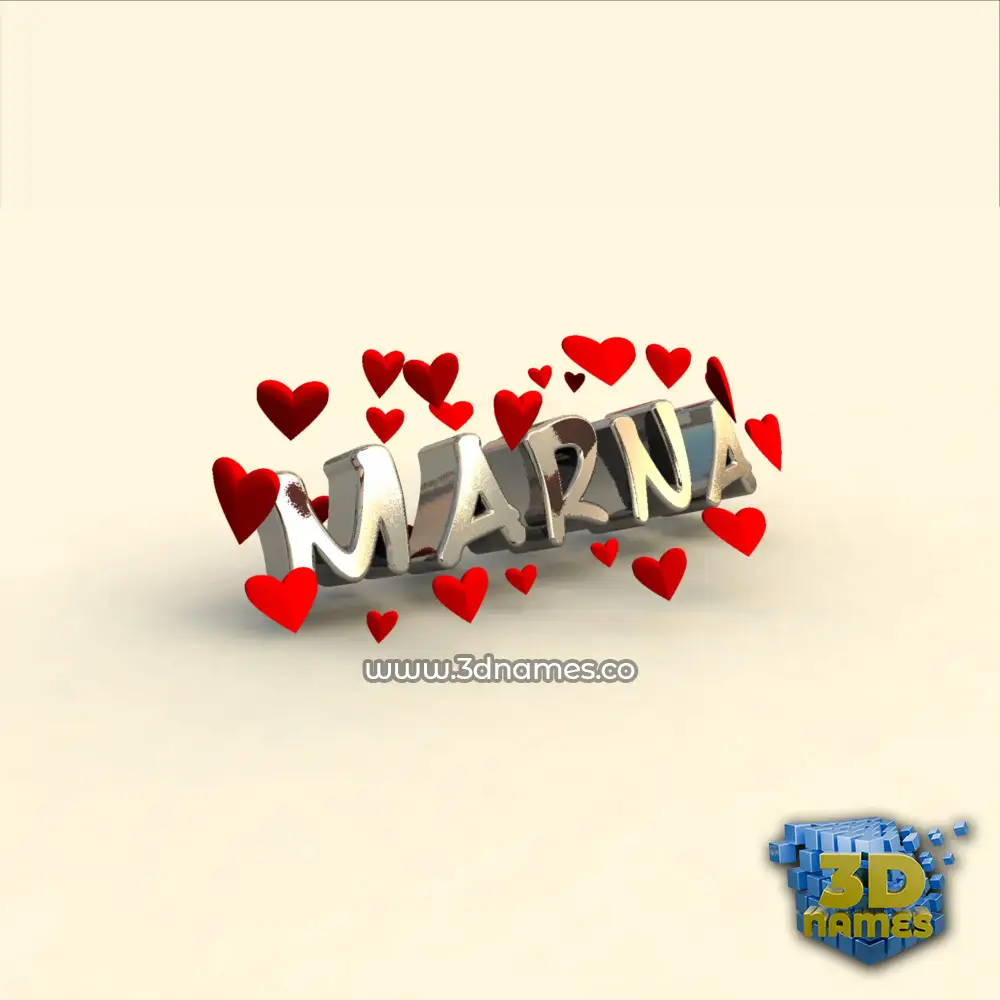 marna in In Love style - 3D name wallpaper