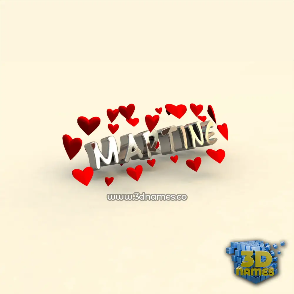 martine in In Love style - 3D name wallpaper