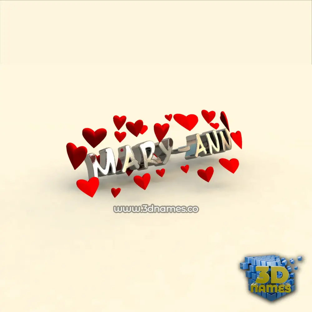 mary-ann in In Love style - 3D name wallpaper