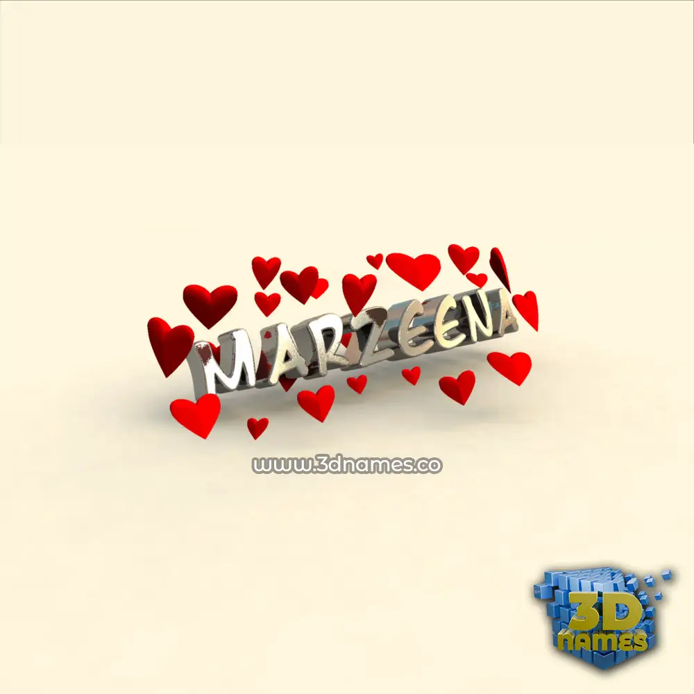 marzeena in In Love style - 3D name wallpaper