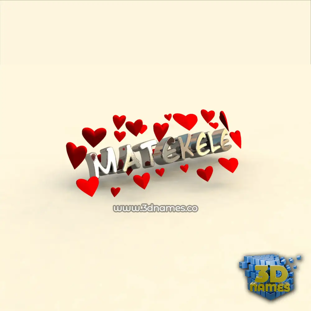 matekele in In Love style - 3D name wallpaper