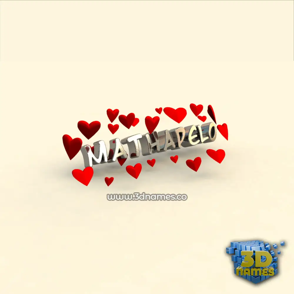 mathapelo in In Love style - 3D name wallpaper