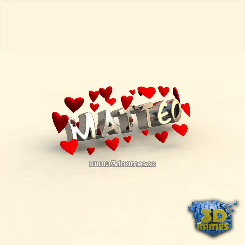 matteo in In Love style - 3D name wallpaper