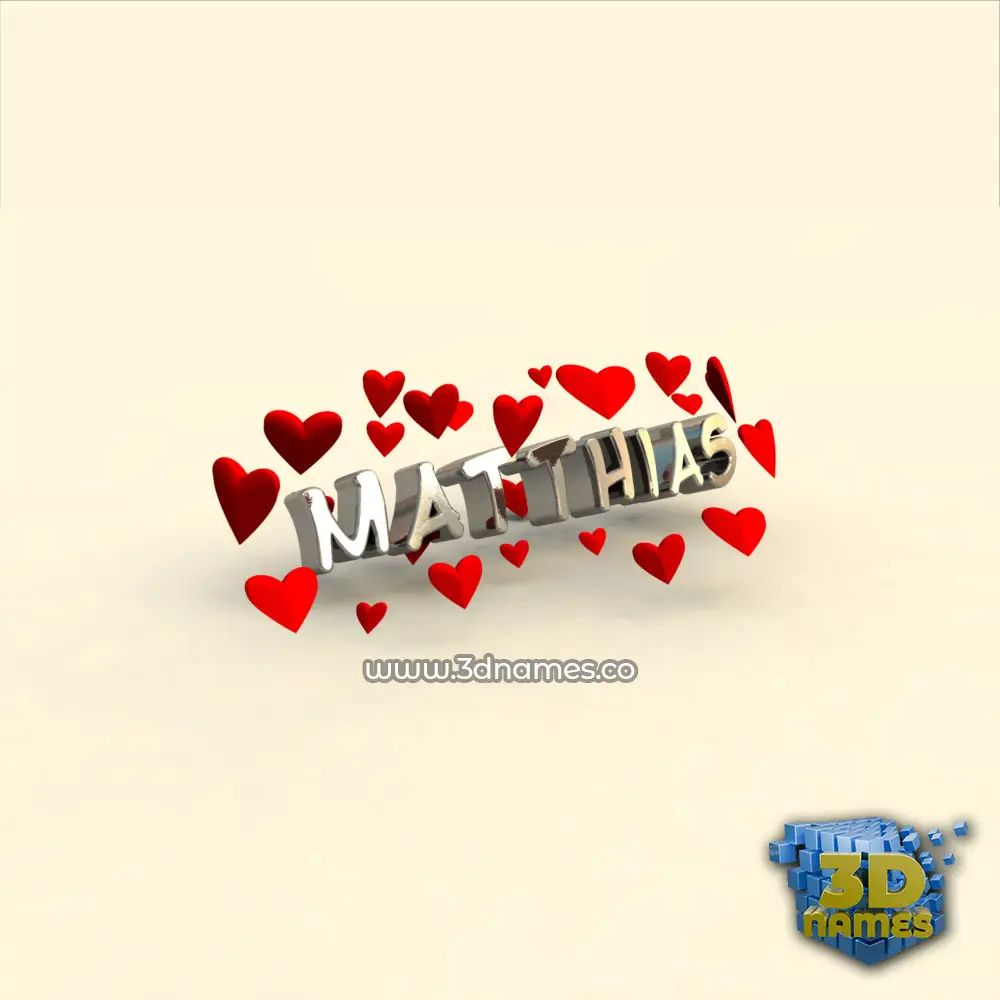matthias in In Love style - 3D name wallpaper