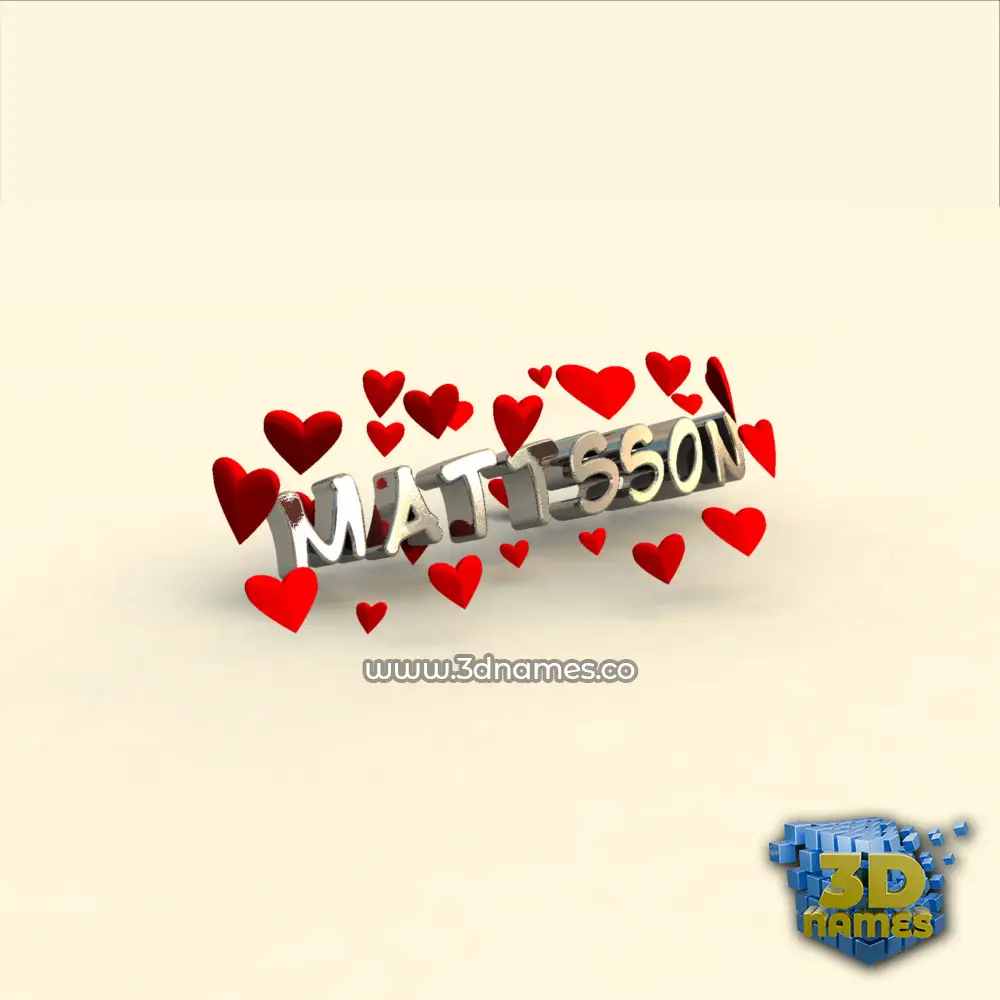 mattsson in In Love style - 3D name wallpaper