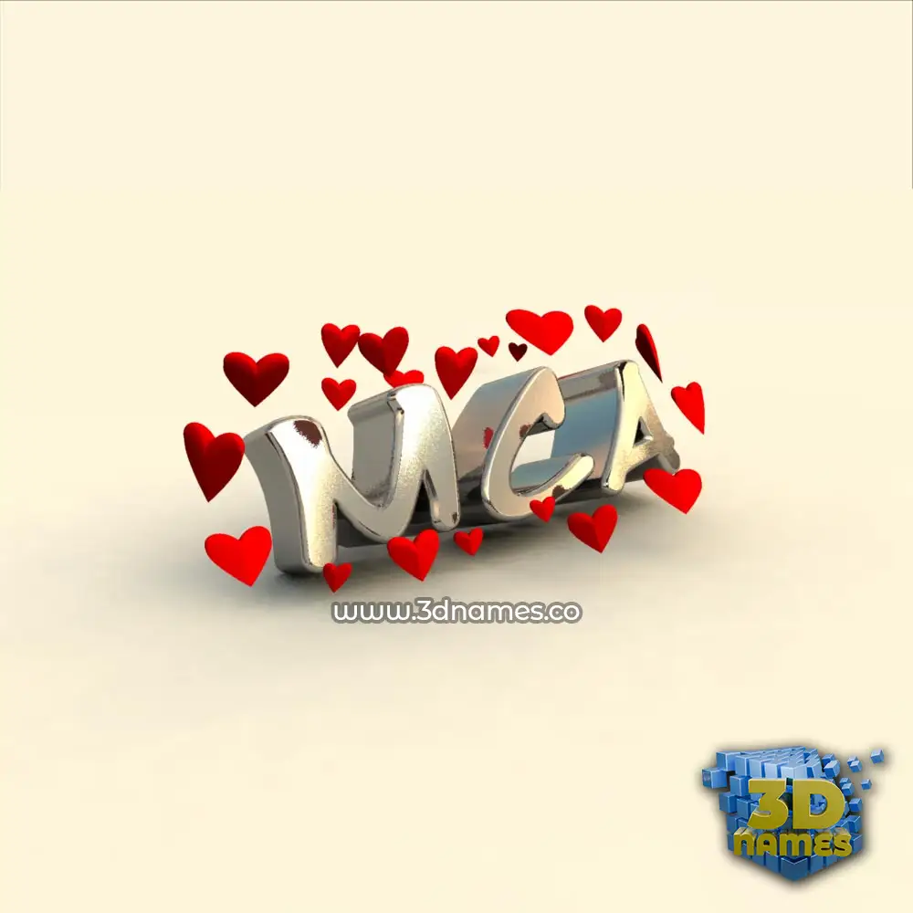 mca in In Love style - 3D name wallpaper