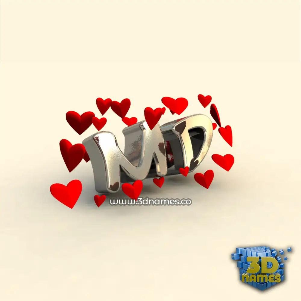md in In Love style - 3D name wallpaper