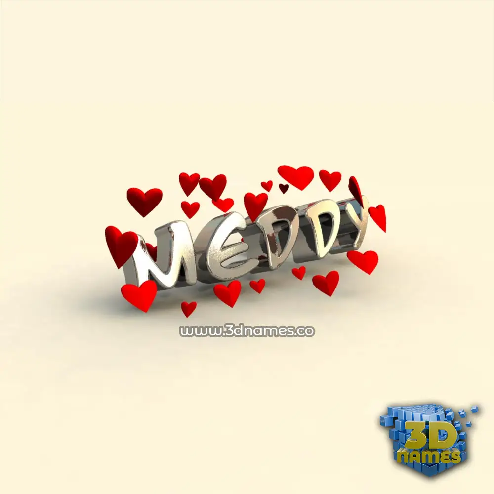 meddy in In Love style - 3D name wallpaper