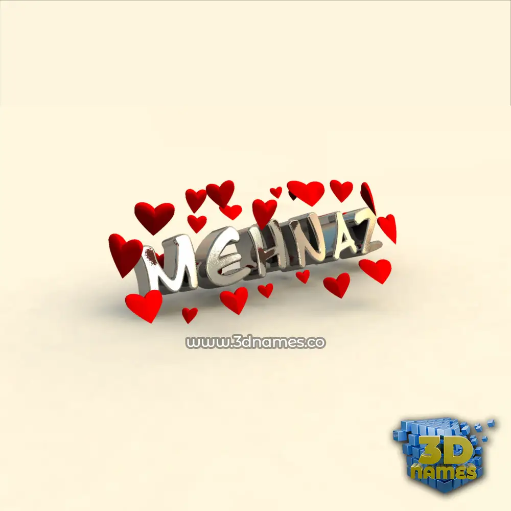 mehnaz in In Love style - 3D name wallpaper