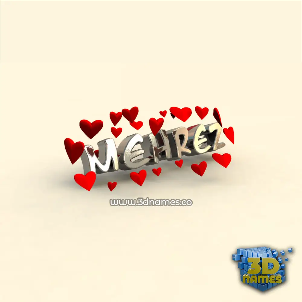mehrez in In Love style - 3D name wallpaper