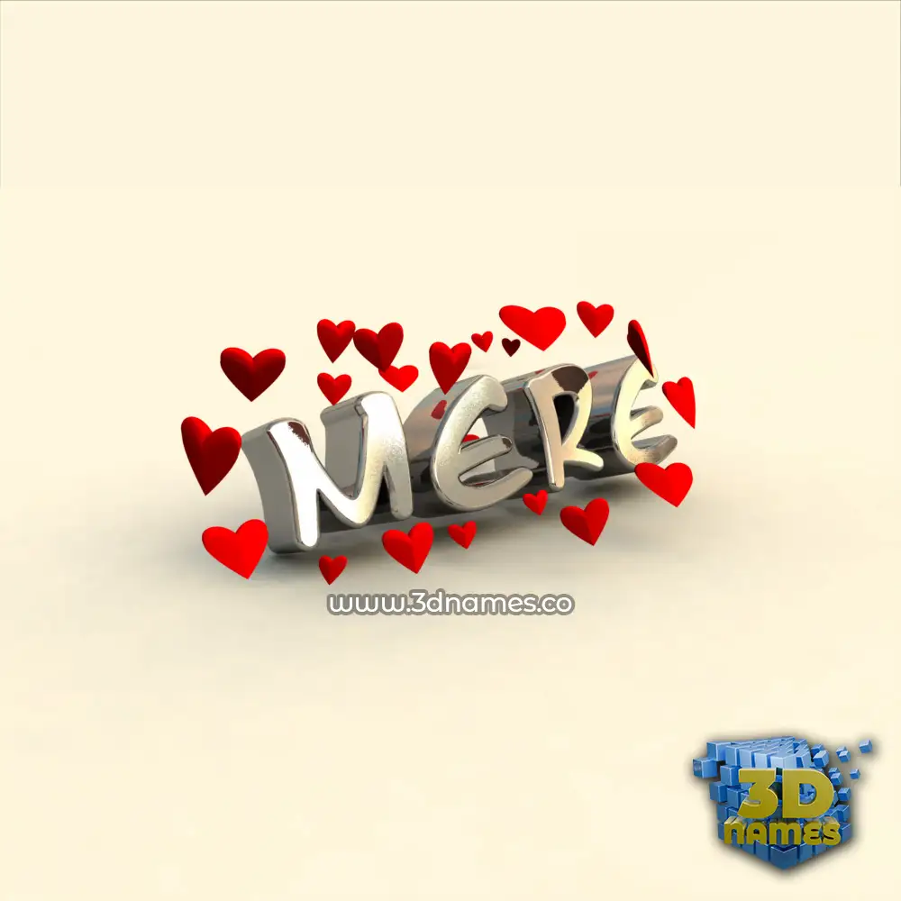 mere in In Love style - 3D name wallpaper