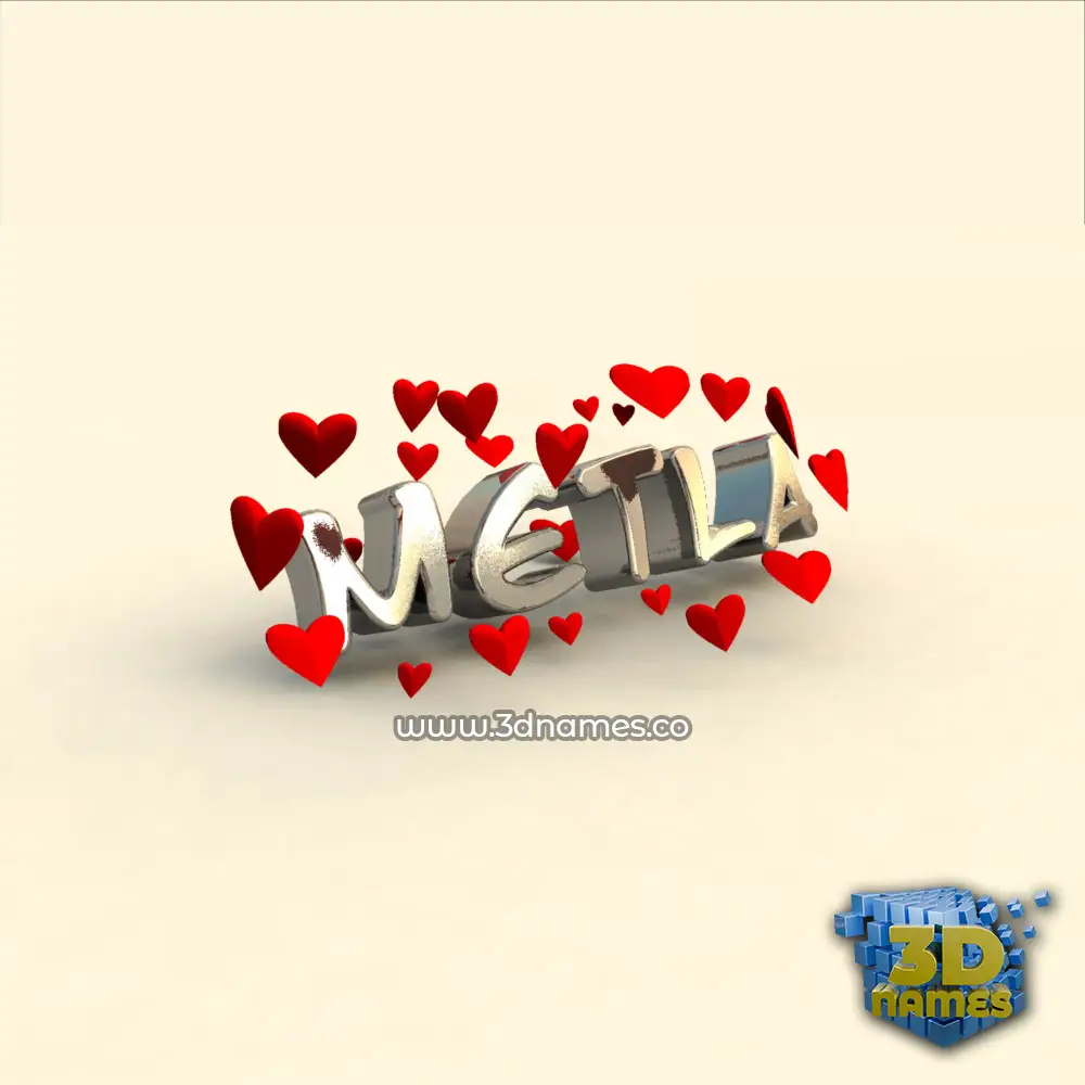 metla in In Love style - 3D name wallpaper