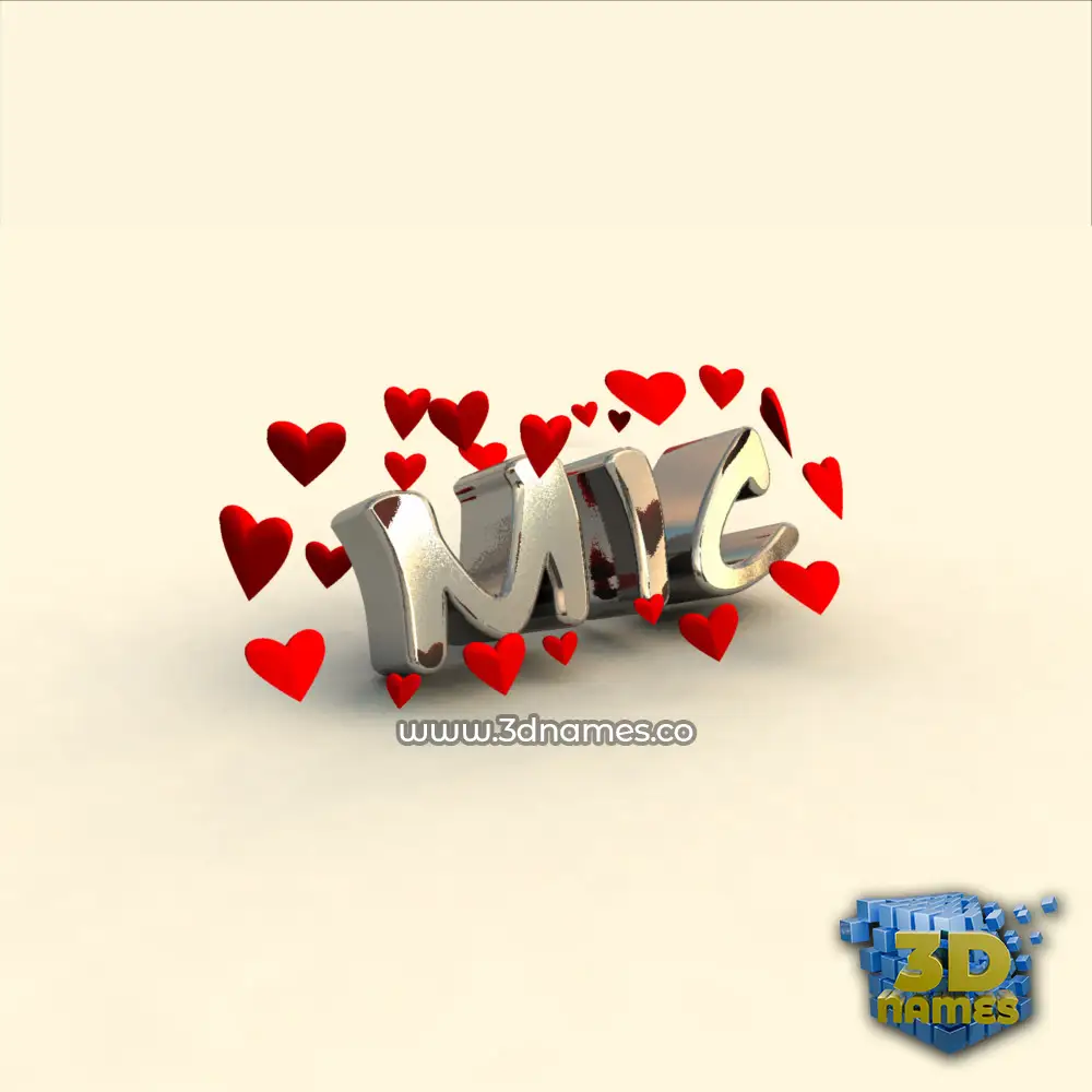 mic in In Love style - 3D name wallpaper