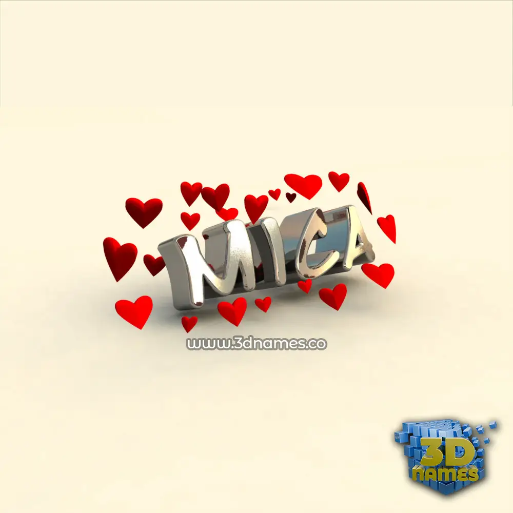 mica in In Love style - 3D name wallpaper