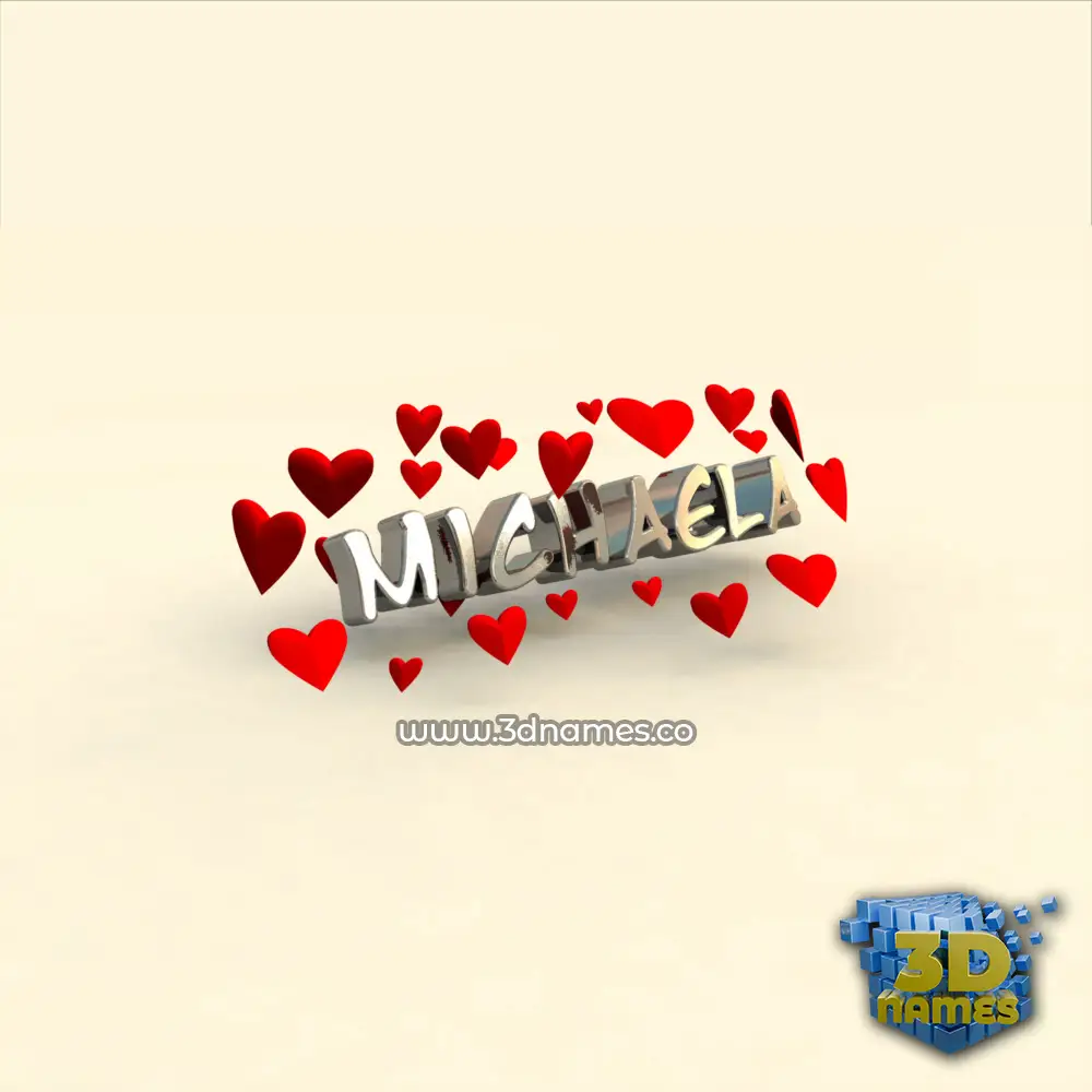 michaela in In Love style - 3D name wallpaper