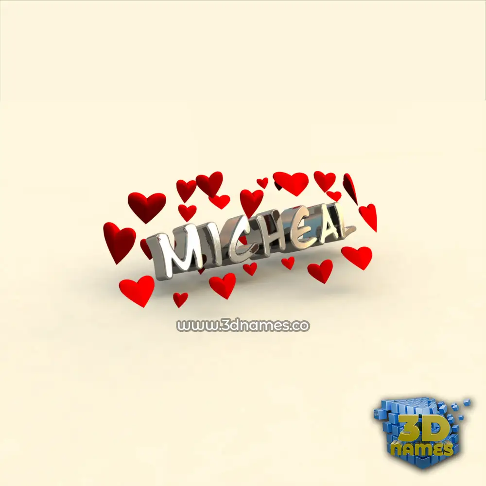 micheal in In Love style - 3D name wallpaper