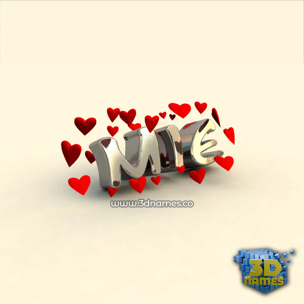 mie in In Love style - 3D name wallpaper