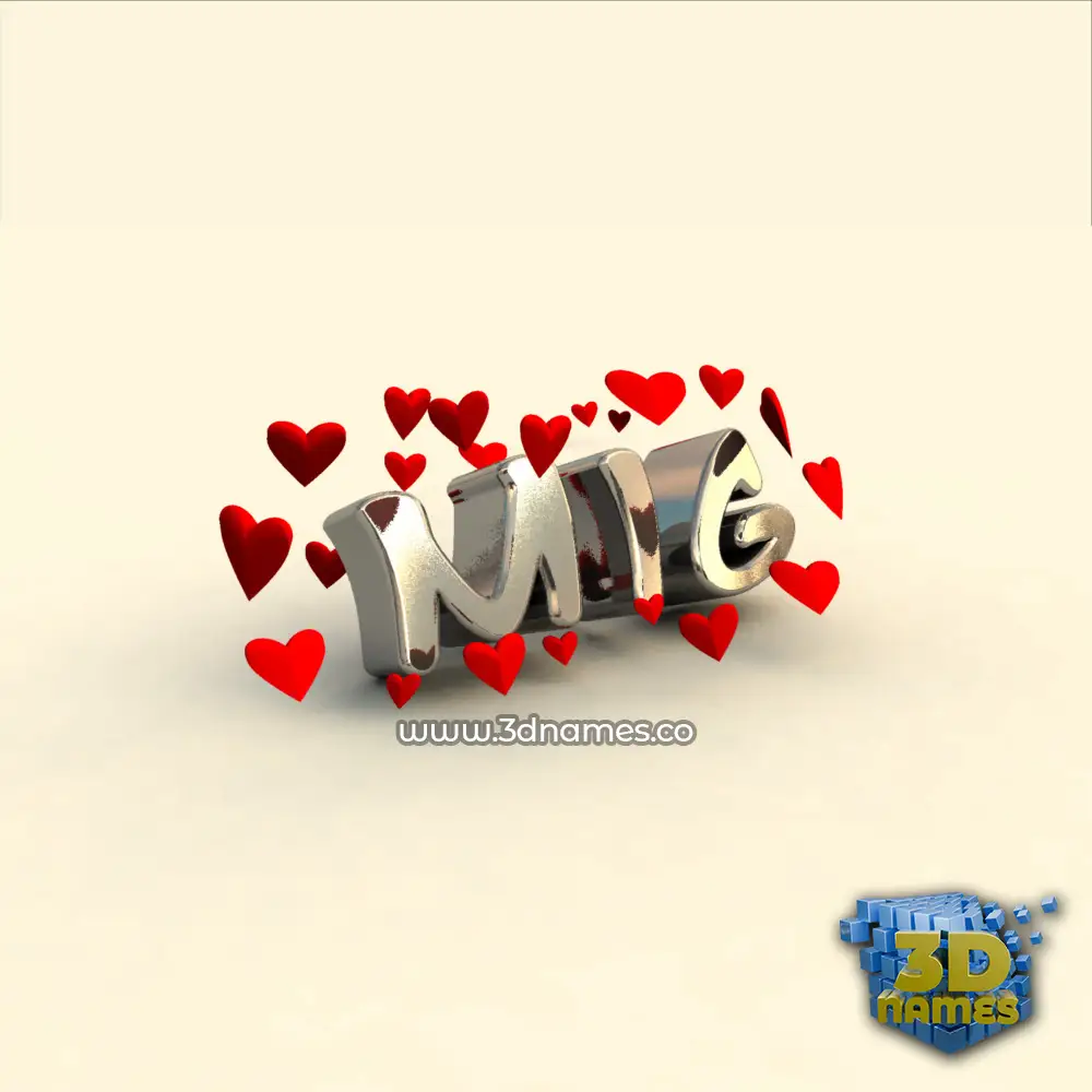 mig in In Love style - 3D name wallpaper