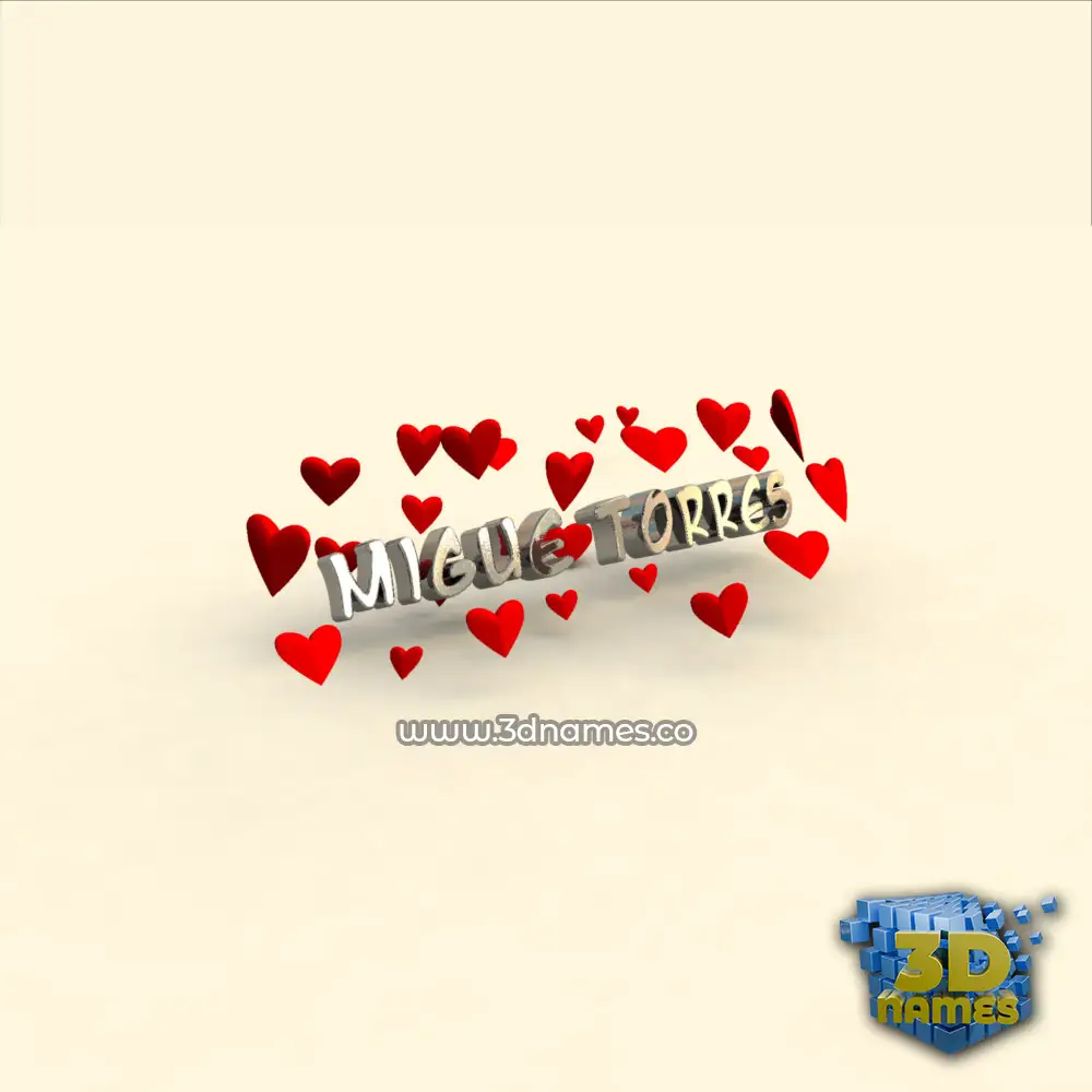 migue torres in In Love style - 3D name wallpaper