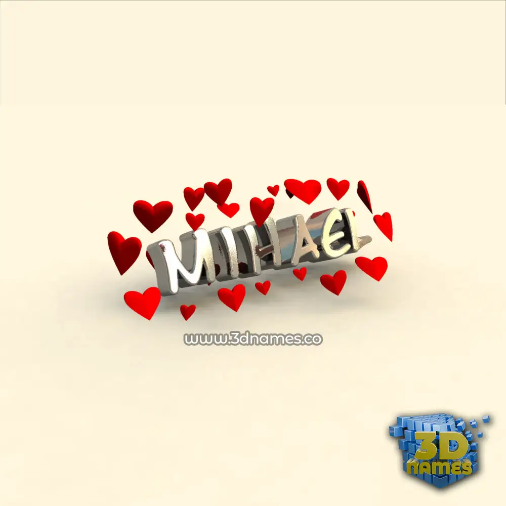 mihael in In Love style - 3D name wallpaper