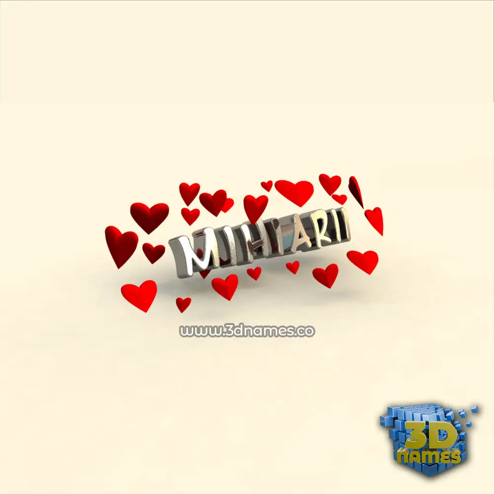 mihiarii in In Love style - 3D name wallpaper
