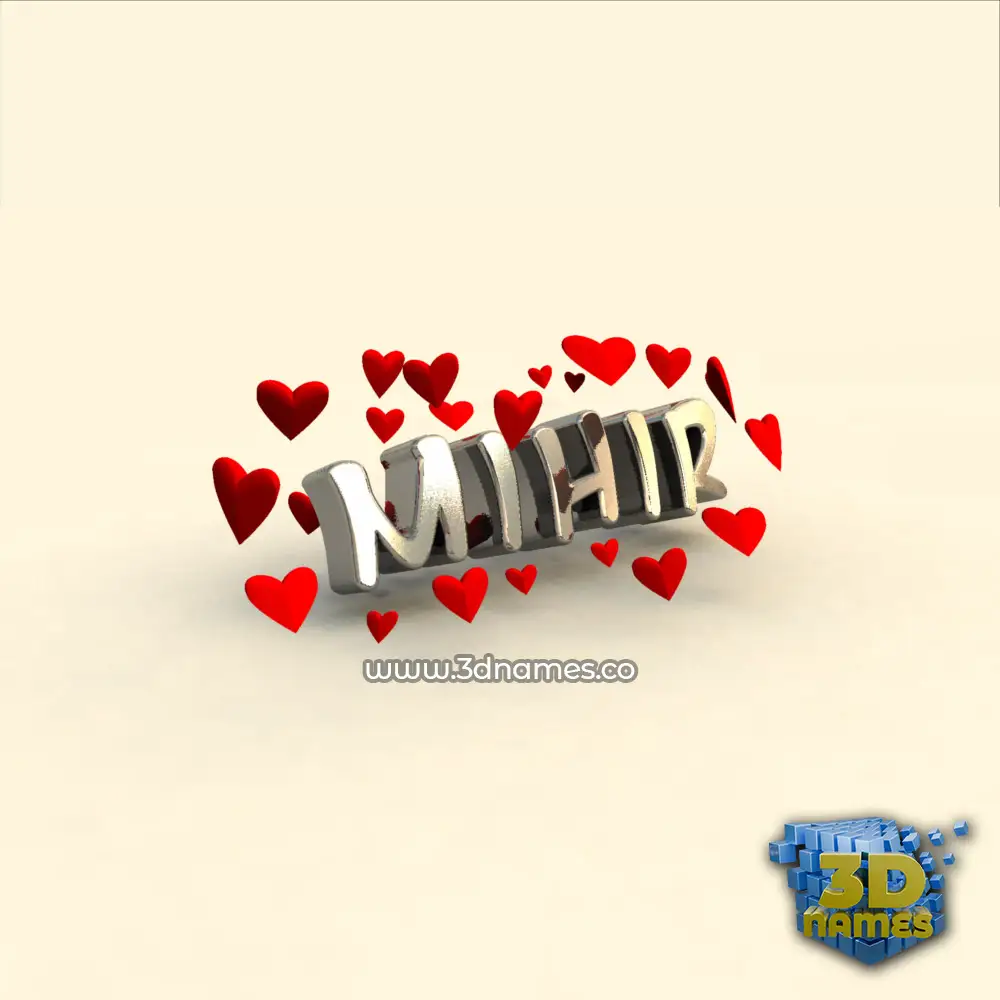 mihir in In Love style - 3D name wallpaper