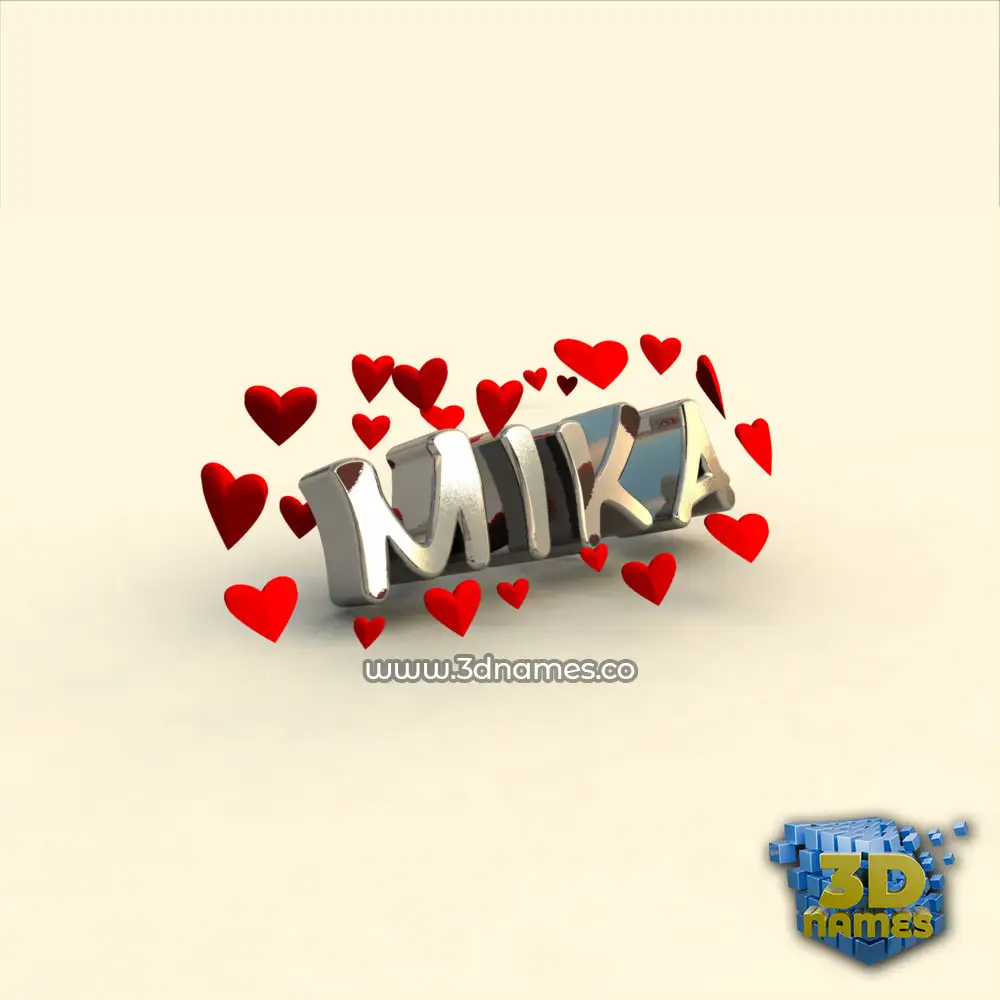 mika in In Love style - 3D name wallpaper