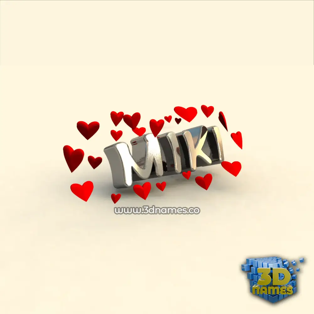 miki in In Love style - 3D name wallpaper