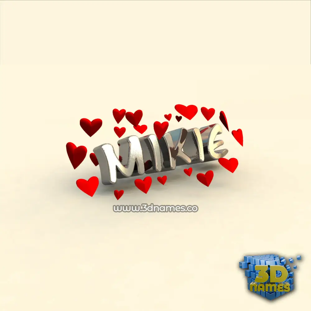mikie in In Love style - 3D name wallpaper