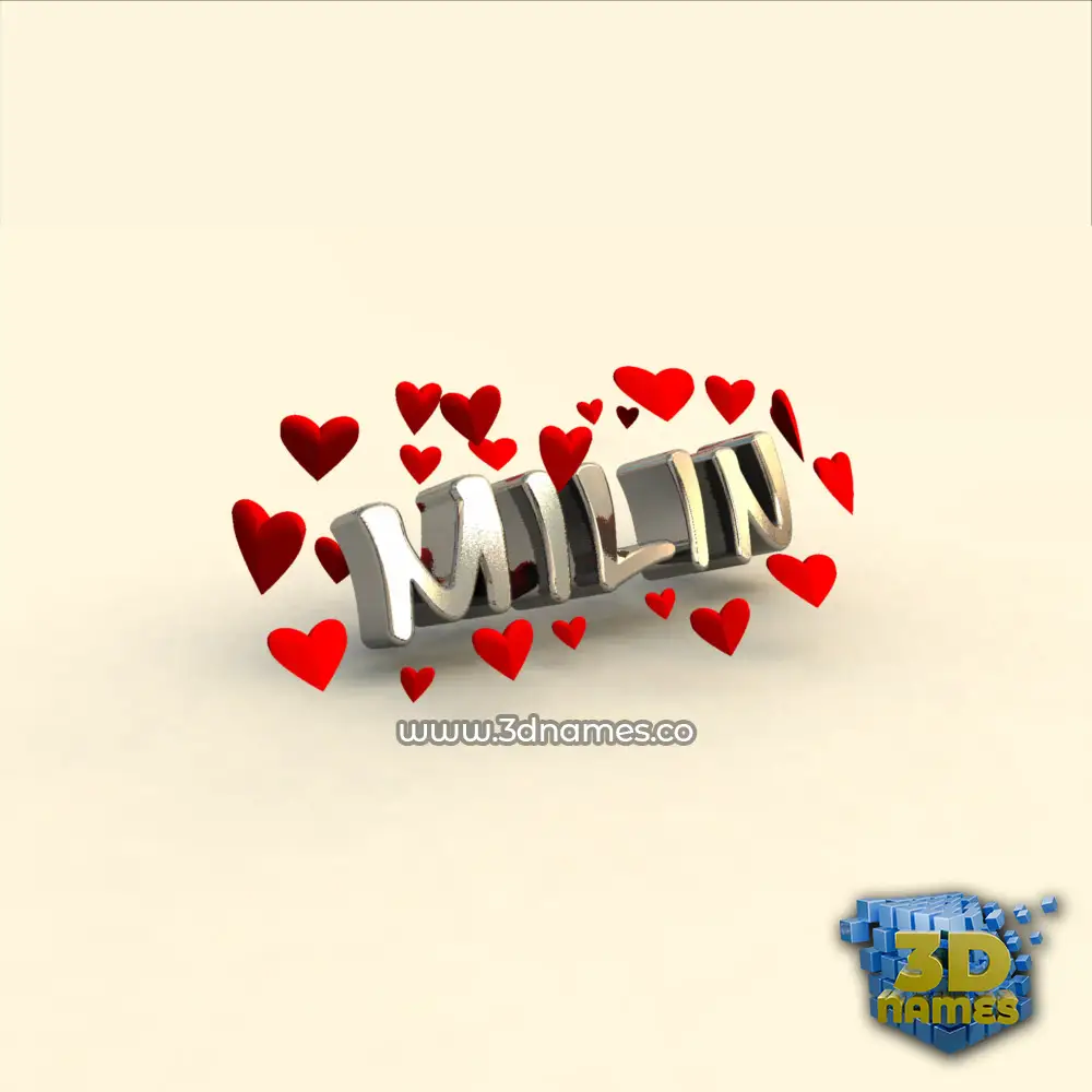 milin in In Love style - 3D name wallpaper
