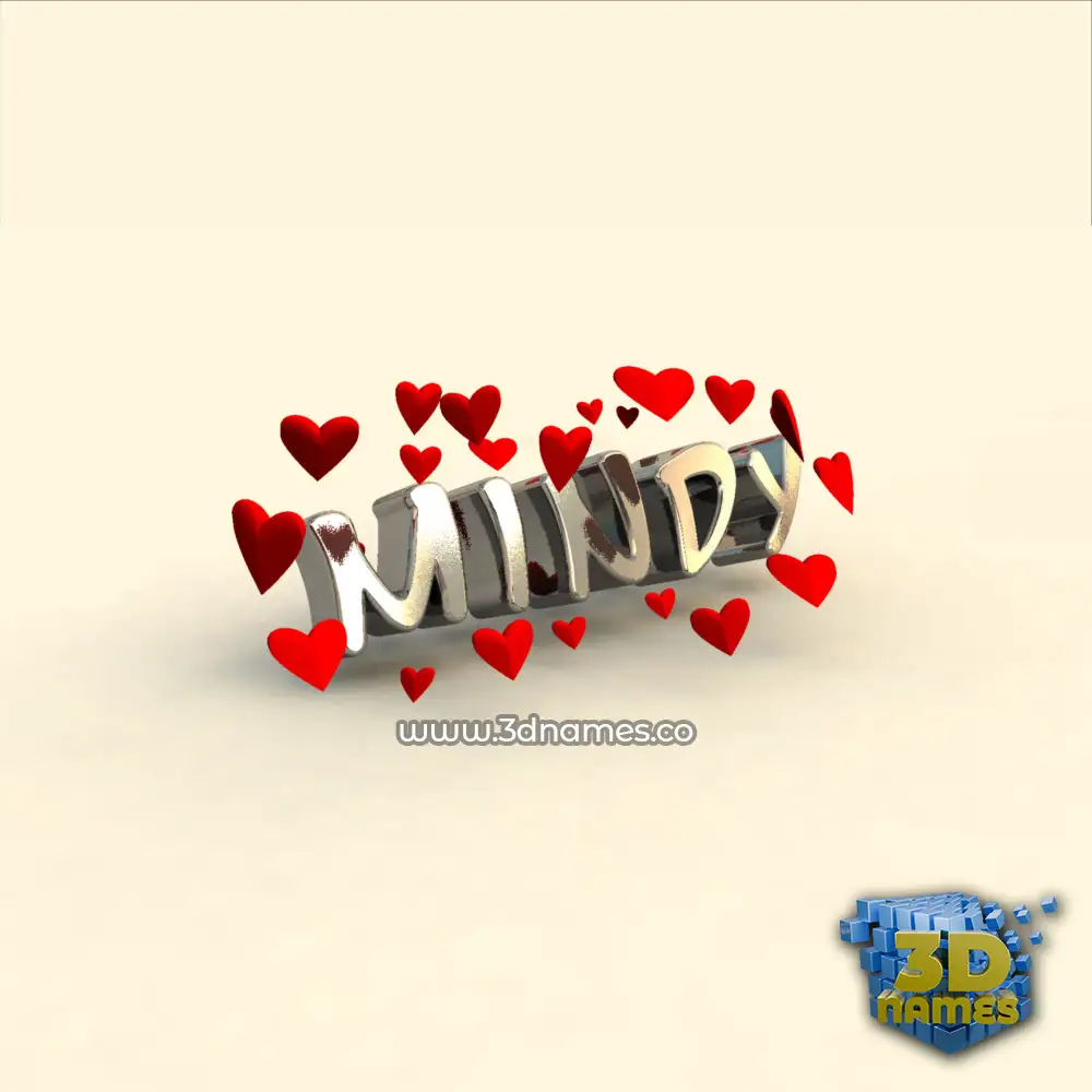 mindy in In Love style - 3D name wallpaper