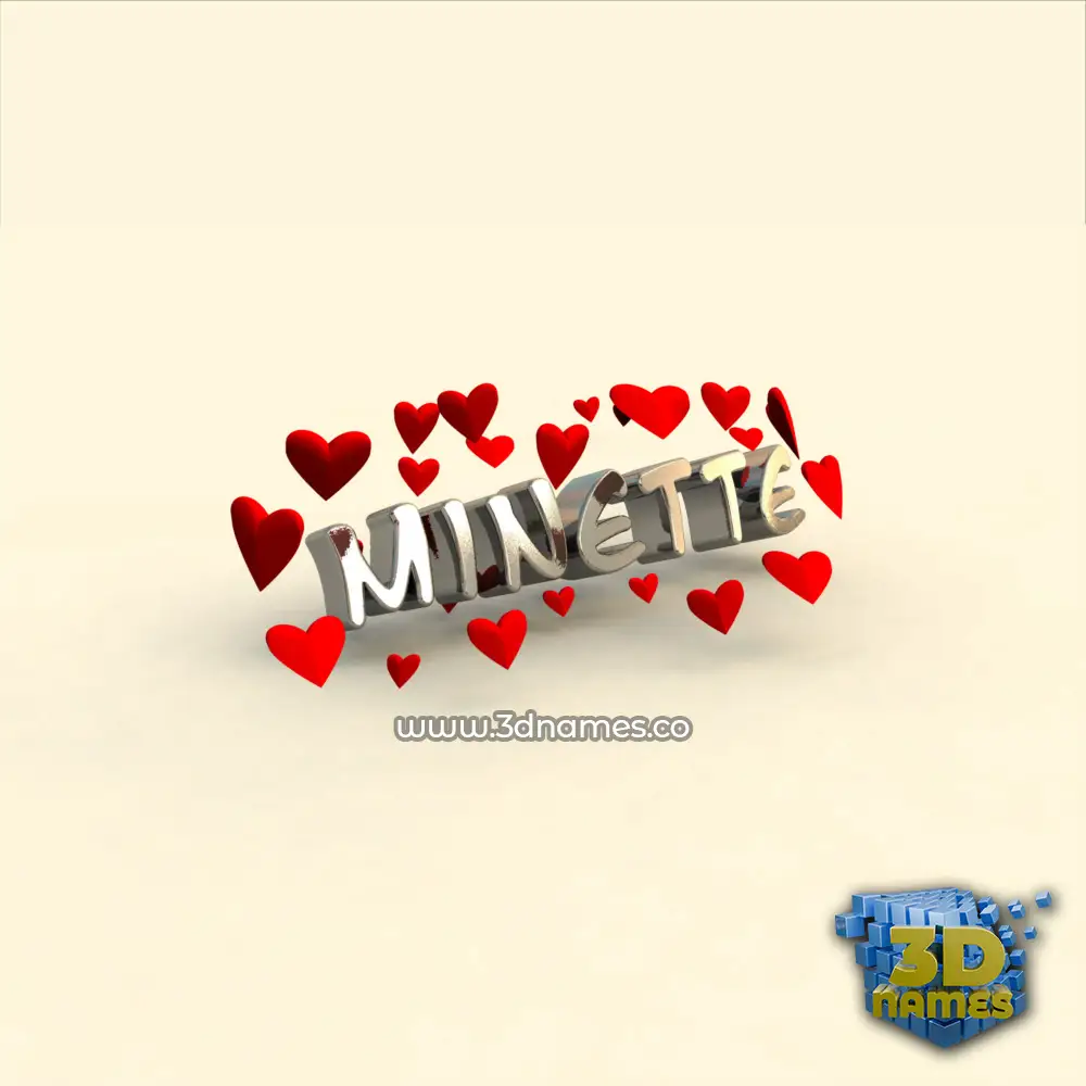 minette in In Love style - 3D name wallpaper